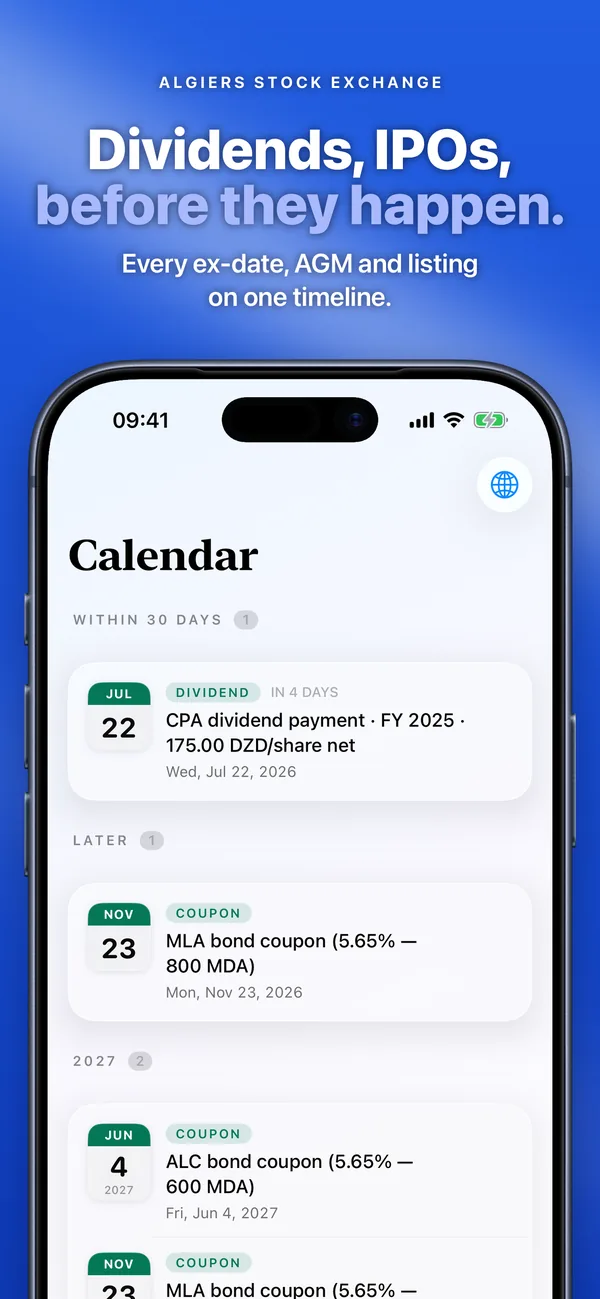 Algierex — Calendar